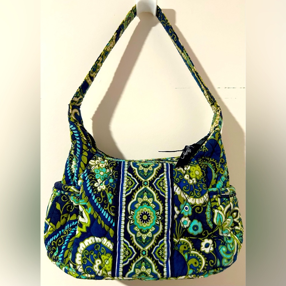 Vera Bradley Small Shoulder Bag in Rhythm & Blues Pattern, EUC.